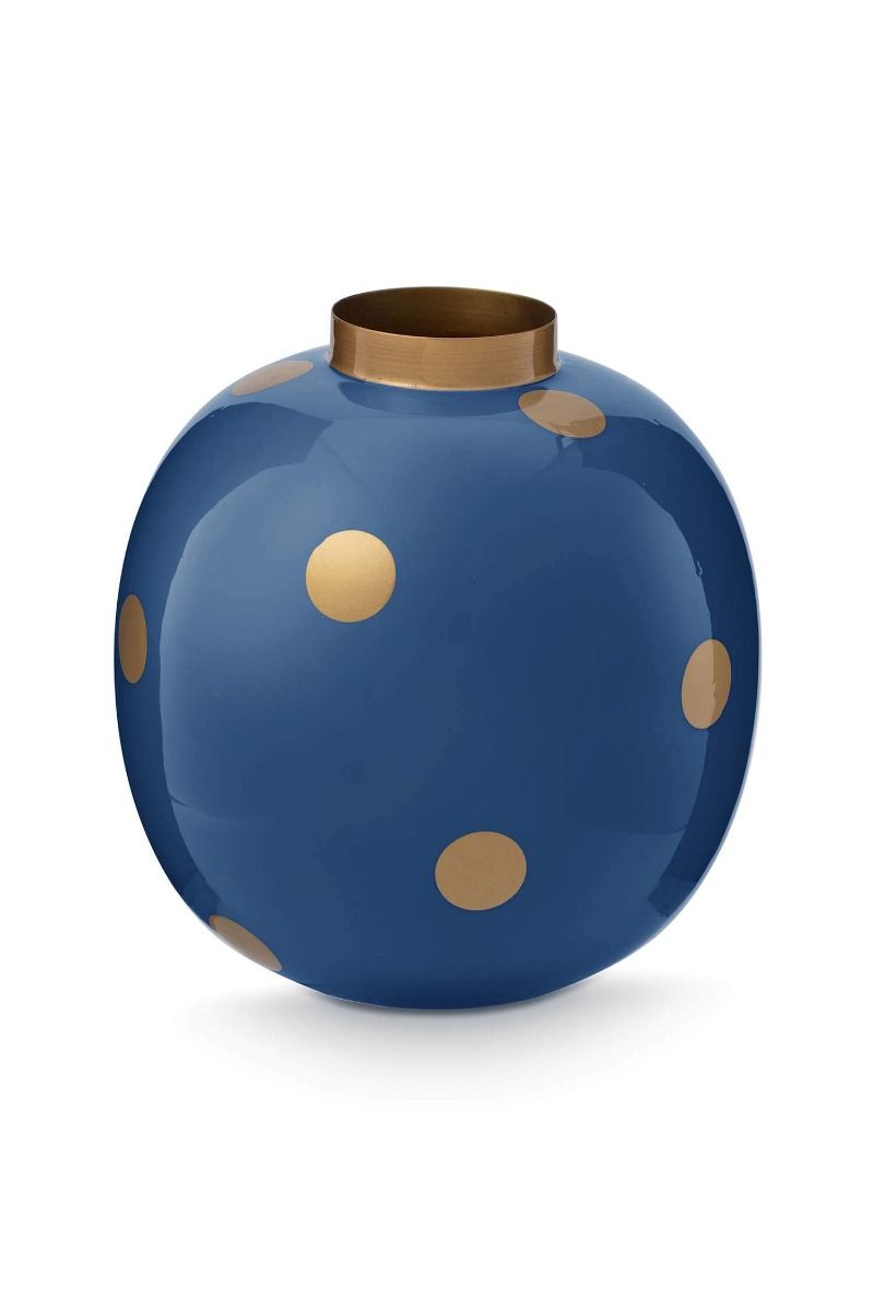 Pip Studio Metal Dots Vase | Navy Gold