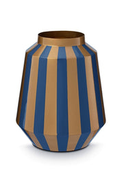 Pip Studio Metal Stripes Vase | Navy Gold