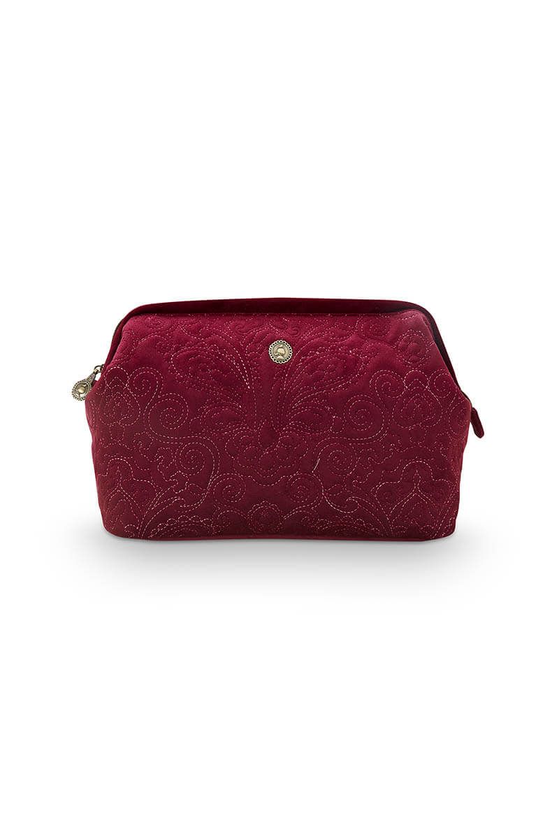 Pip Studio Cosmetic Purse Extra Large Velvet Quiltey Days | Red
