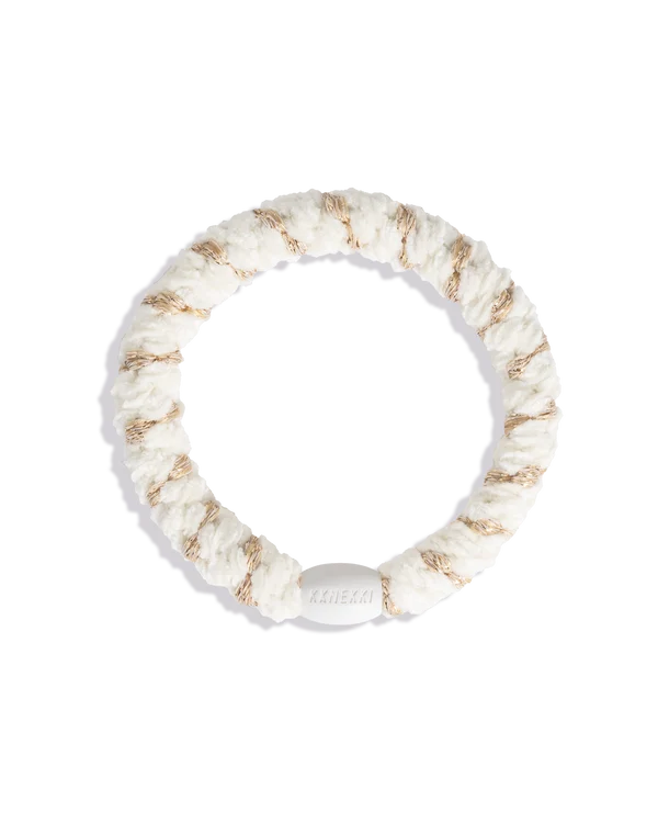 Kknekki Original Hair Ties | Velvet Stripe Ivory