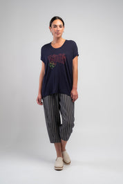 Obi Denim Stripe Barrel Jean | Blue