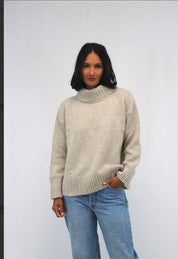 Tatano Henri Roll Neck Sweater | Wheat