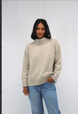 Tatano Henri Roll Neck Sweater | Wheat