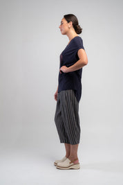 Obi Denim Stripe Barrel Jean | Blue