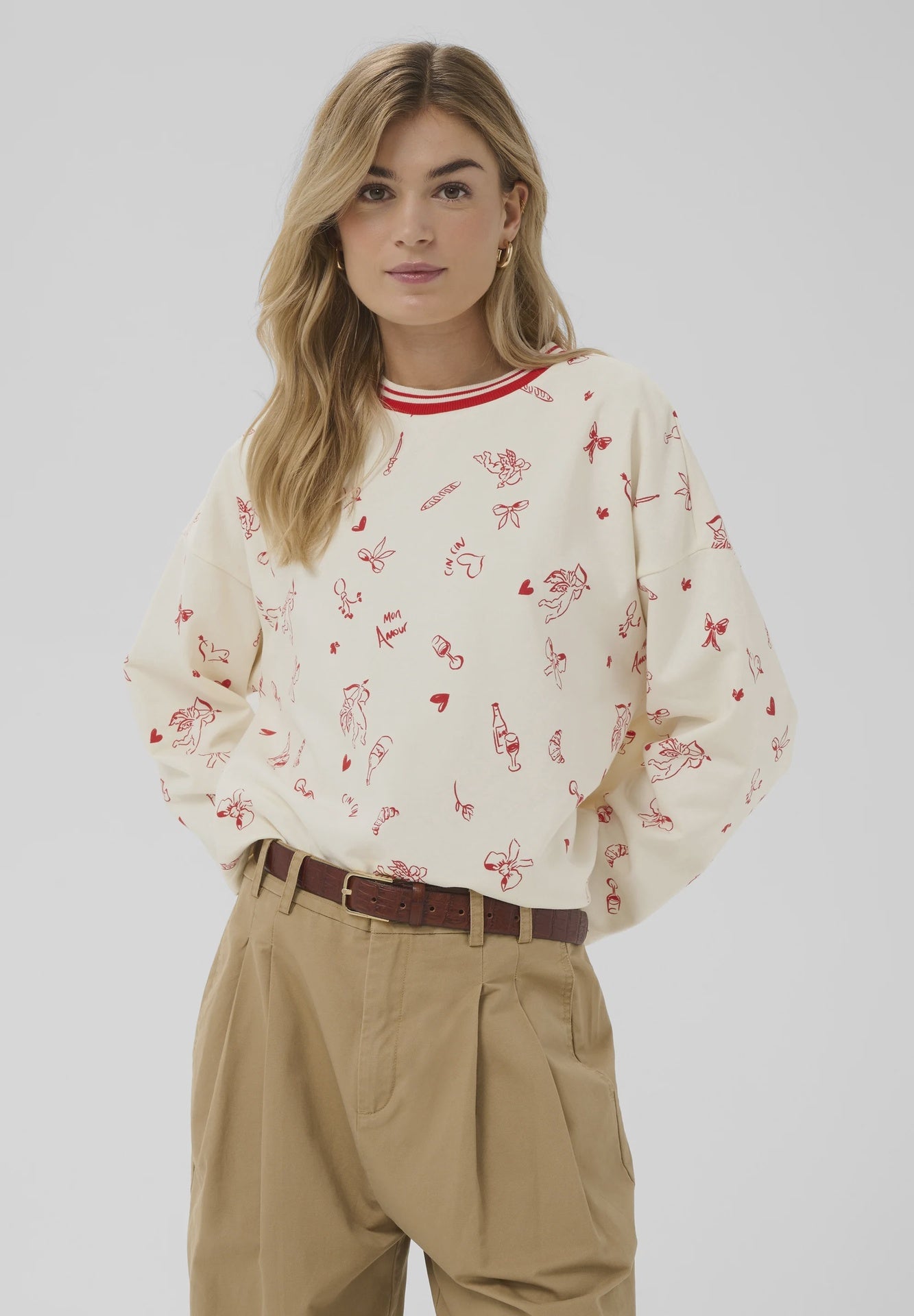 St Tropez Pemillia Sweatshirt | Ice Red Mon Amour