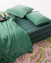 Wakame Crush Stripe Linen Fitted Sheet | King