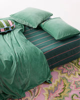 Wakame Crush Stripe Linen Fitted Sheet | King
