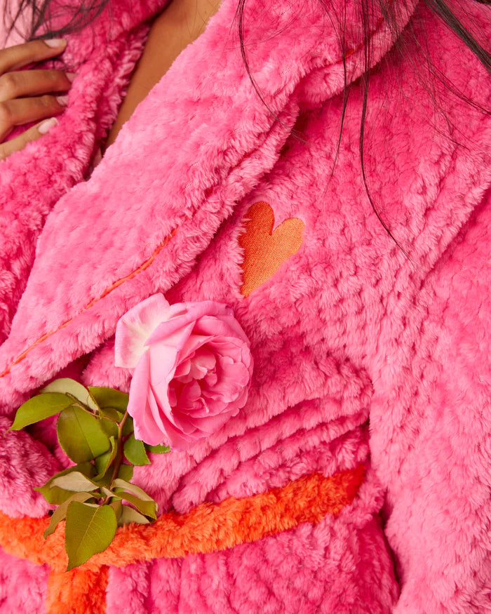 Kip & Co Kiss Me Cosy Robe | Hot Pink Orange
