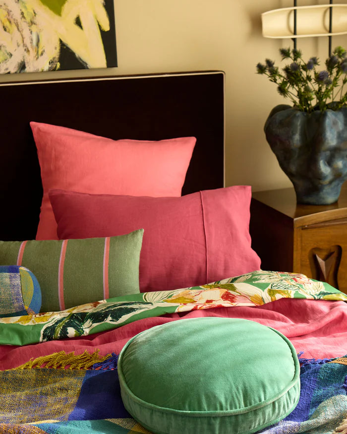 Kip & Co Velvet Pea Cushion | Pistachio