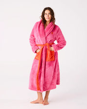 Kip & Co Kiss Me Cosy Robe | Hot Pink Orange