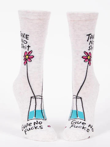 Blue Q Womens Crew Sock | Take No Shit