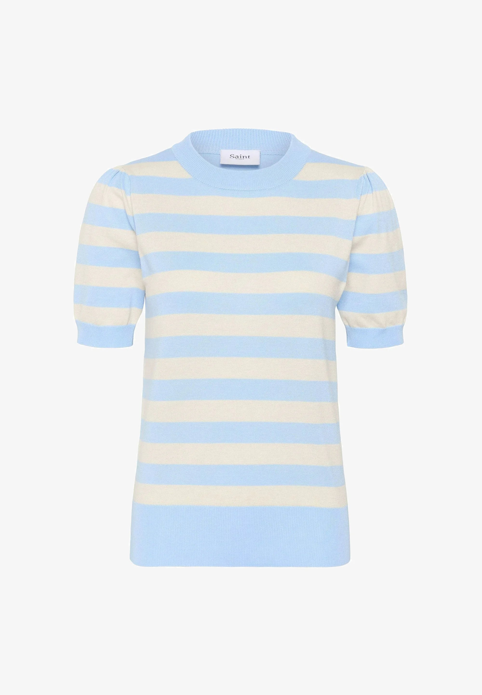 Saint Tropez Mila Block Stripe Pullover | Cerulean Beige Stripe
