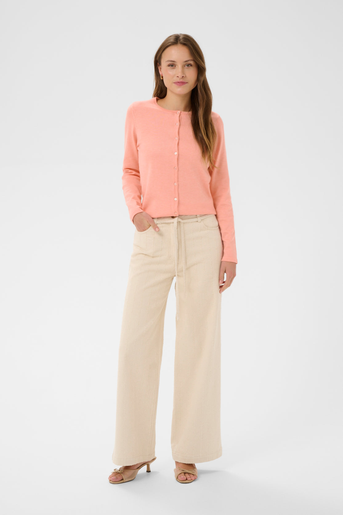 Saint Tropez Mila Round Neck Cardigan | Blooming Dahlia