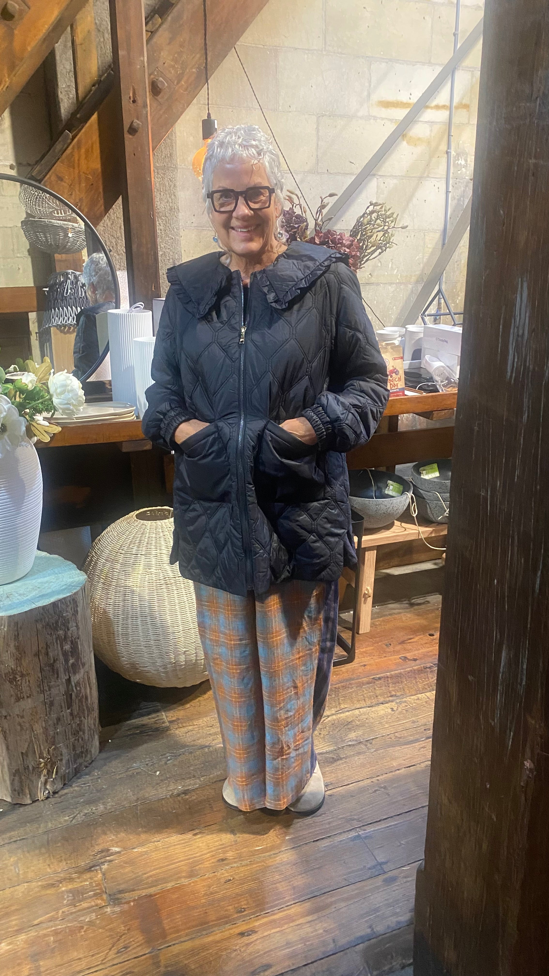 Moke Tess Womens Quilt Coat | Black