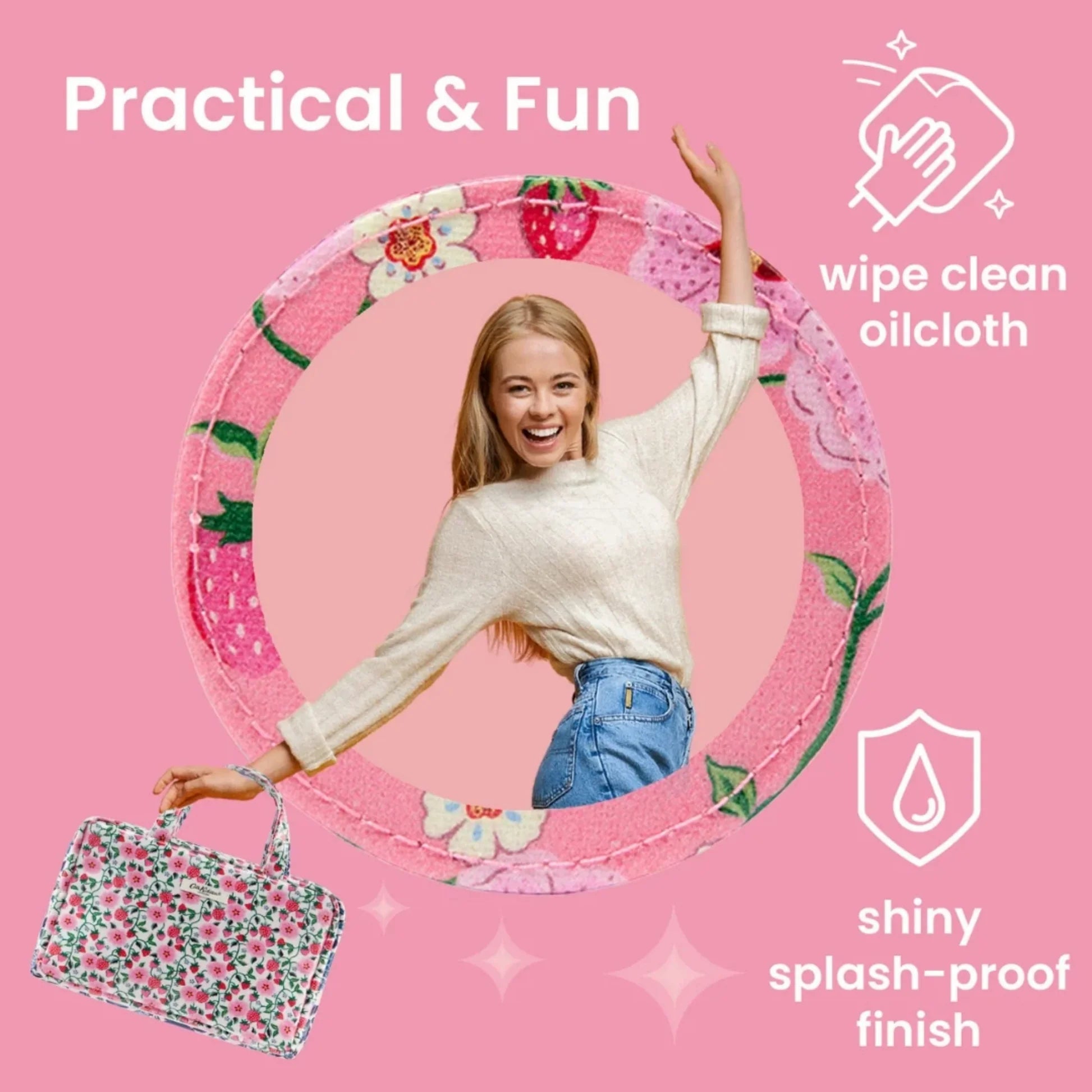 Cath Kidston Wash Bag | Strawberry Pink Red