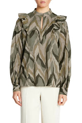 Bruuns Bazaar Aster Ziska Blouse | Green Print