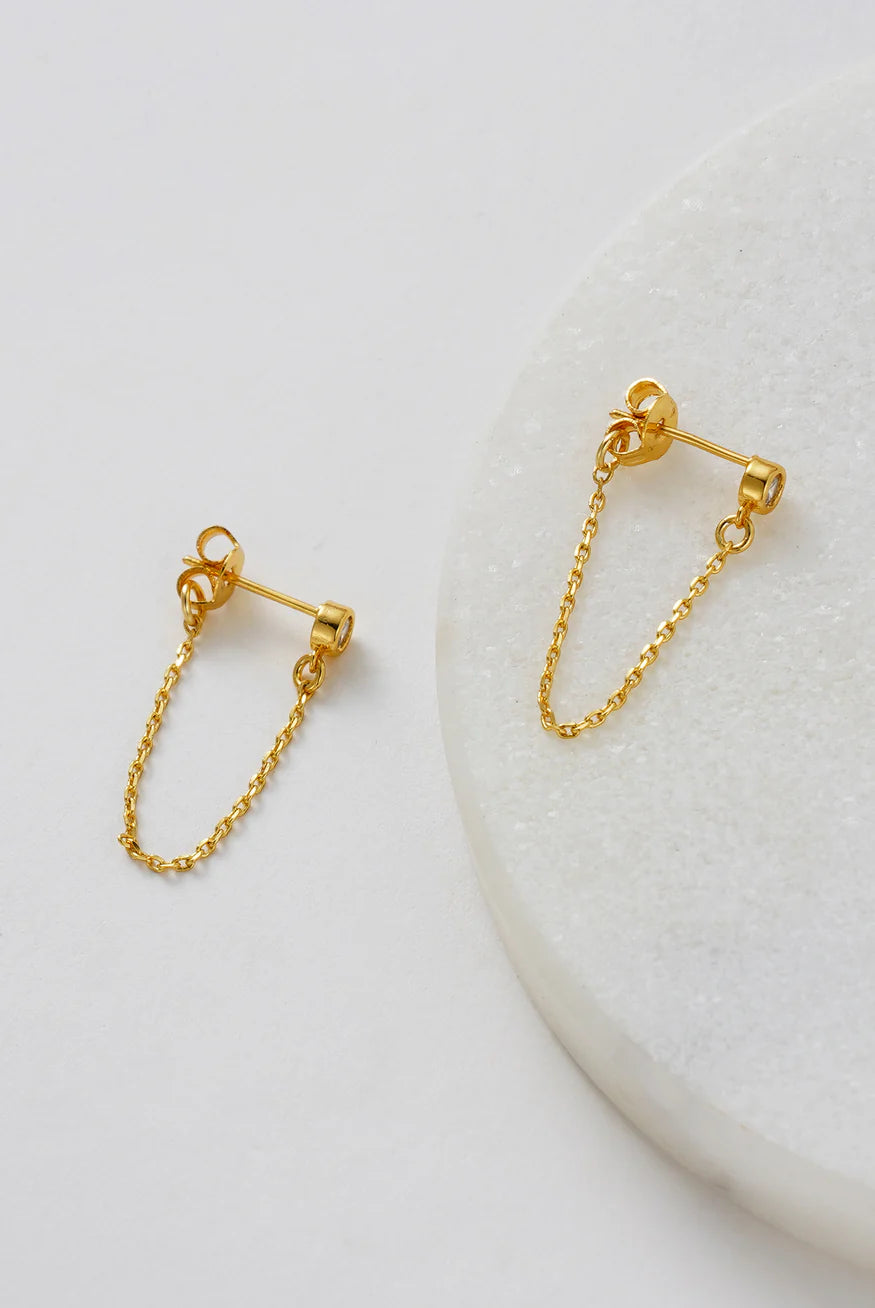 Zafino Crystal Chain Wrap Earring | Gold