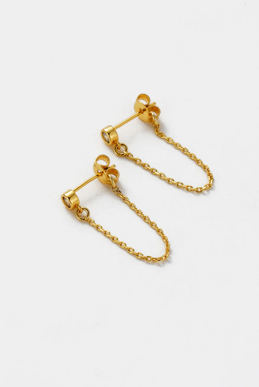 Zafino Crystal Chain Wrap Earring | Gold