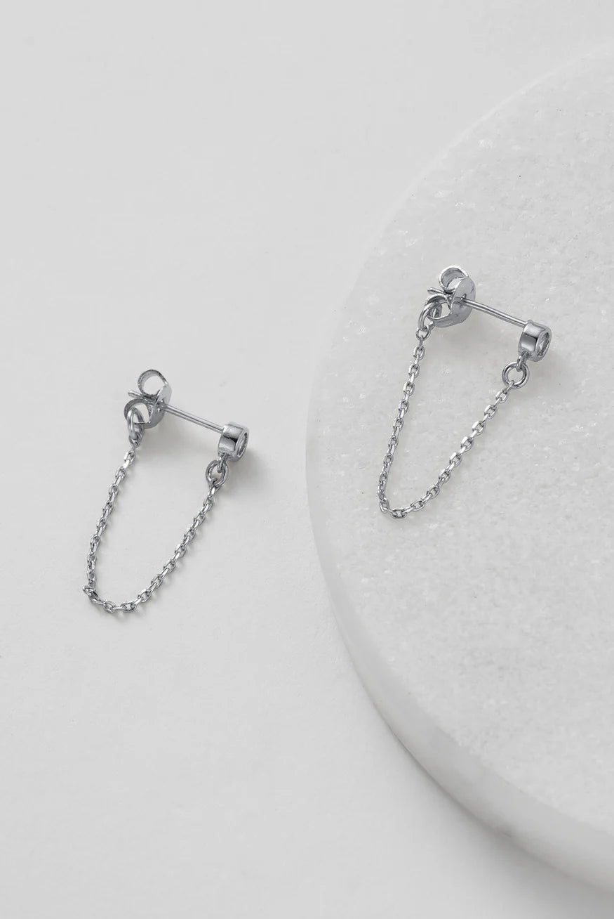 Zafino Crystal Chain Wrap Earring | Silver