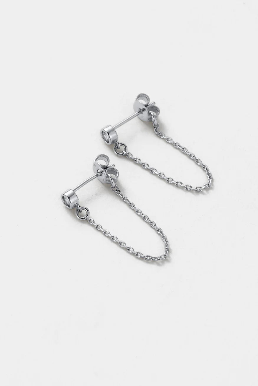 Zafino Crystal Chain Wrap Earring | Silver