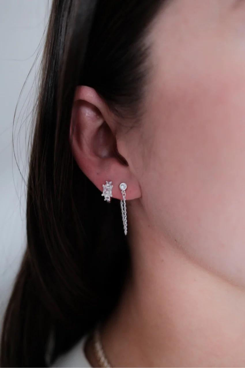 Zafino Crystal Chain Wrap Earring | Silver