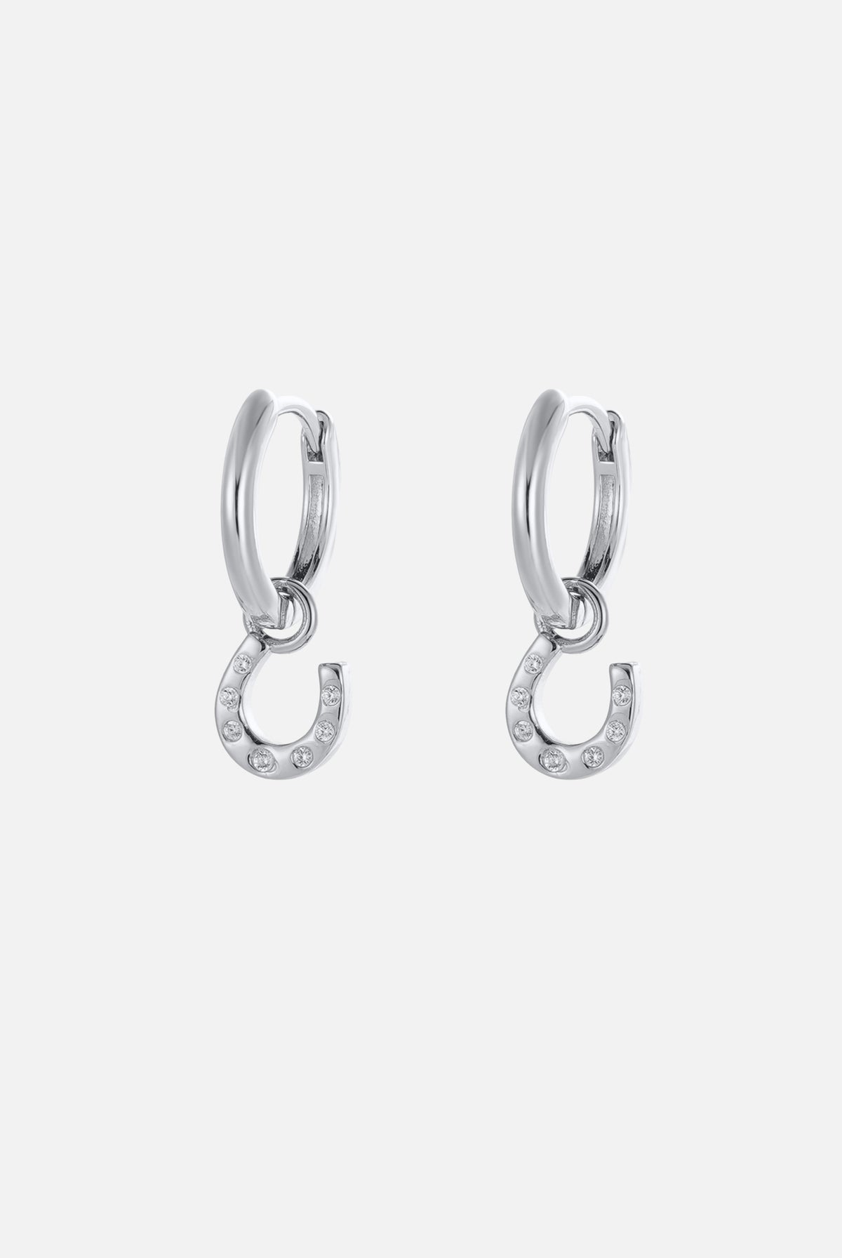 Zafino Lucky Hoop Earrings | Silver