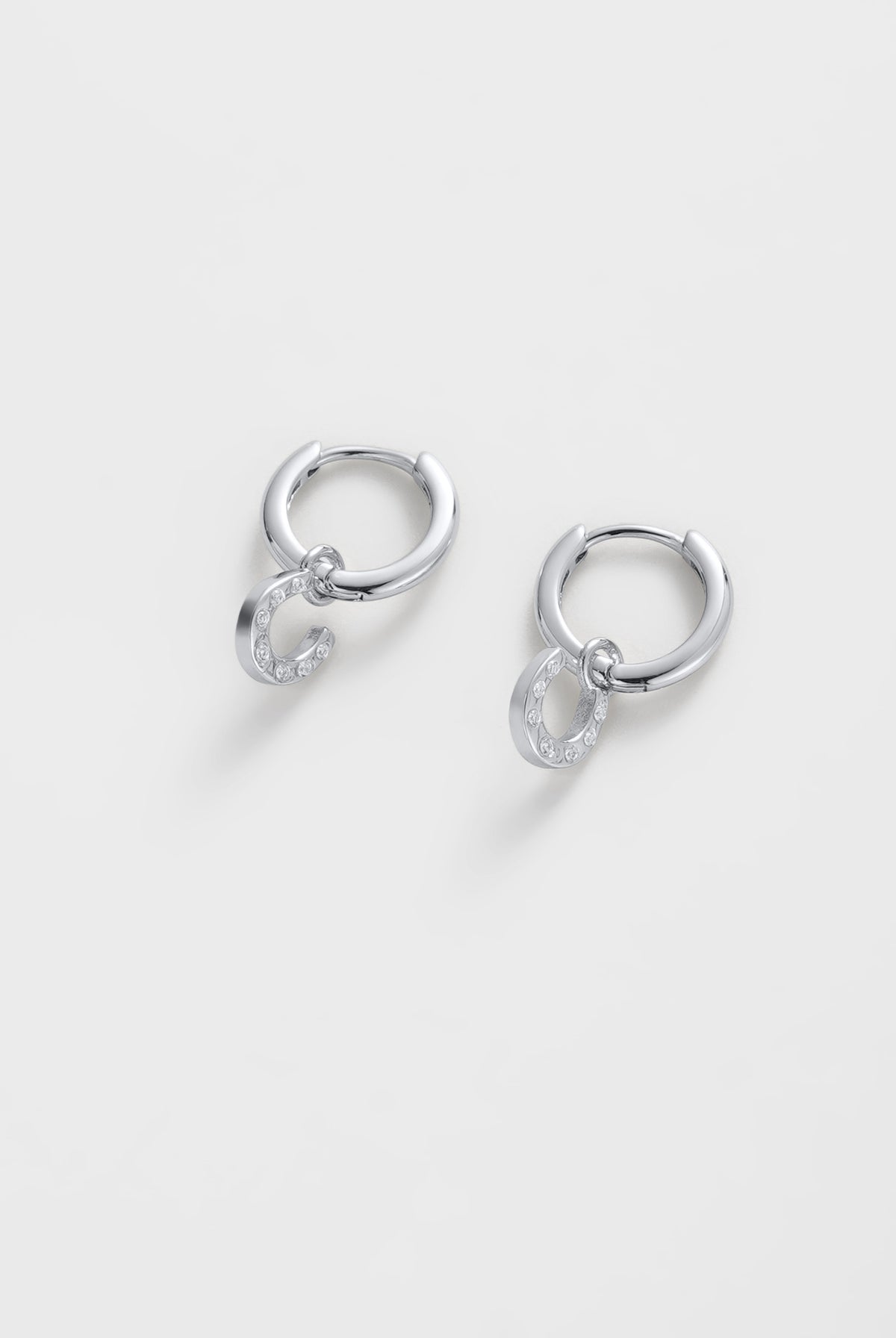 Zafino Lucky Hoop Earrings | Silver