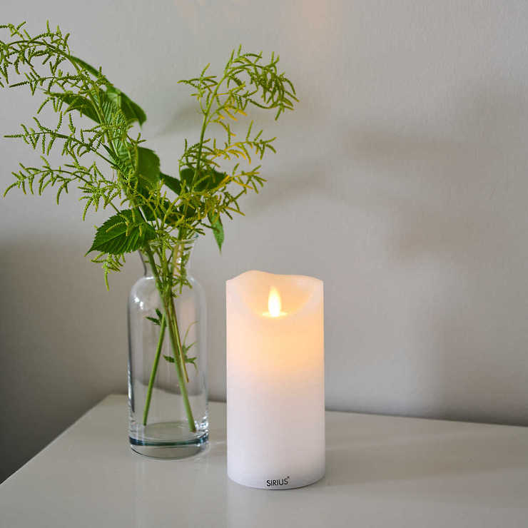 Sirius Rechargeable LED Wax Candle | White 15cm