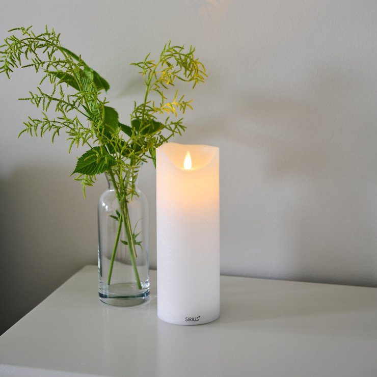Sirius Sara Rechargeable LED Wax Candle | White 20cm