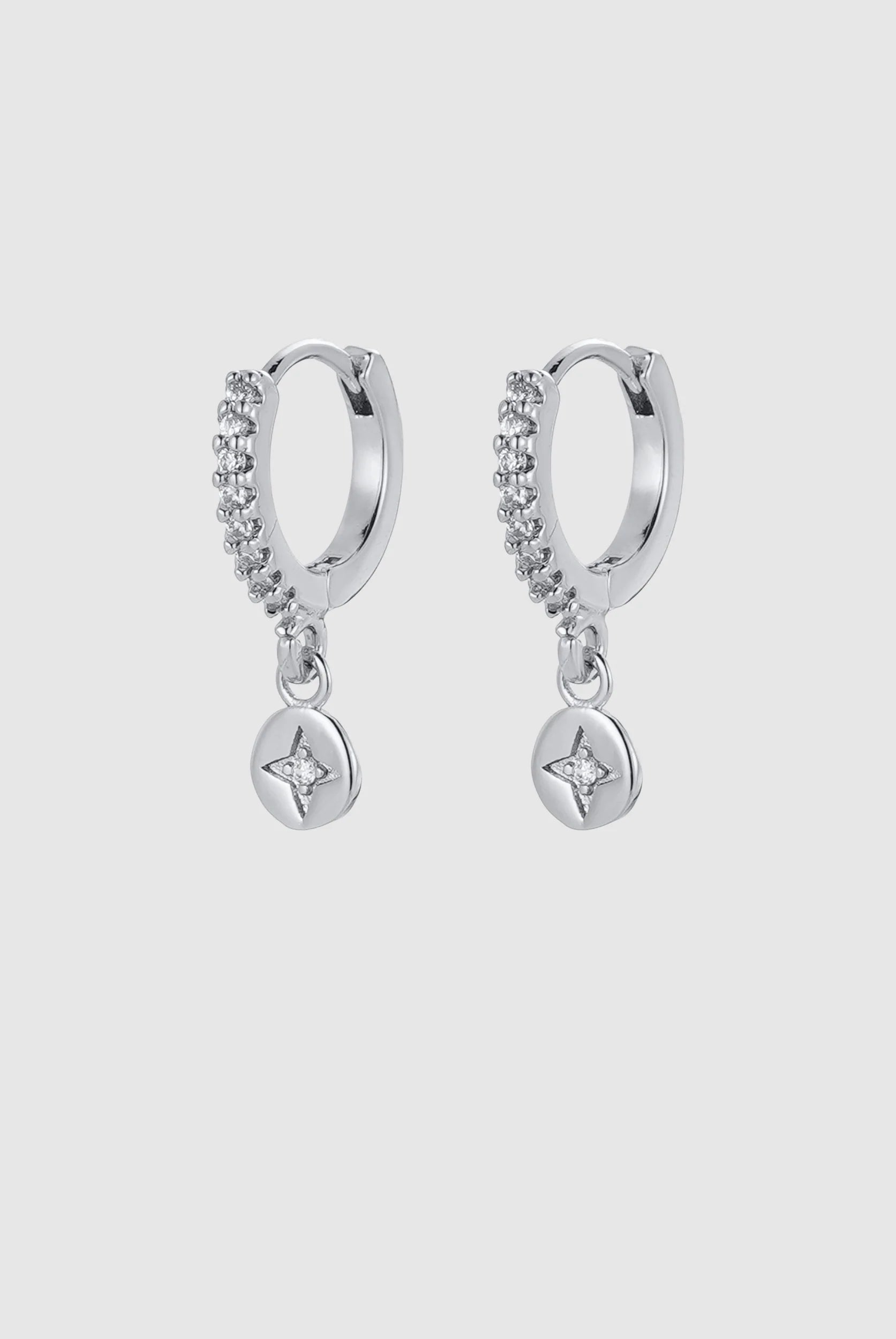 Zafino Holly Huggie Earrings | Silver