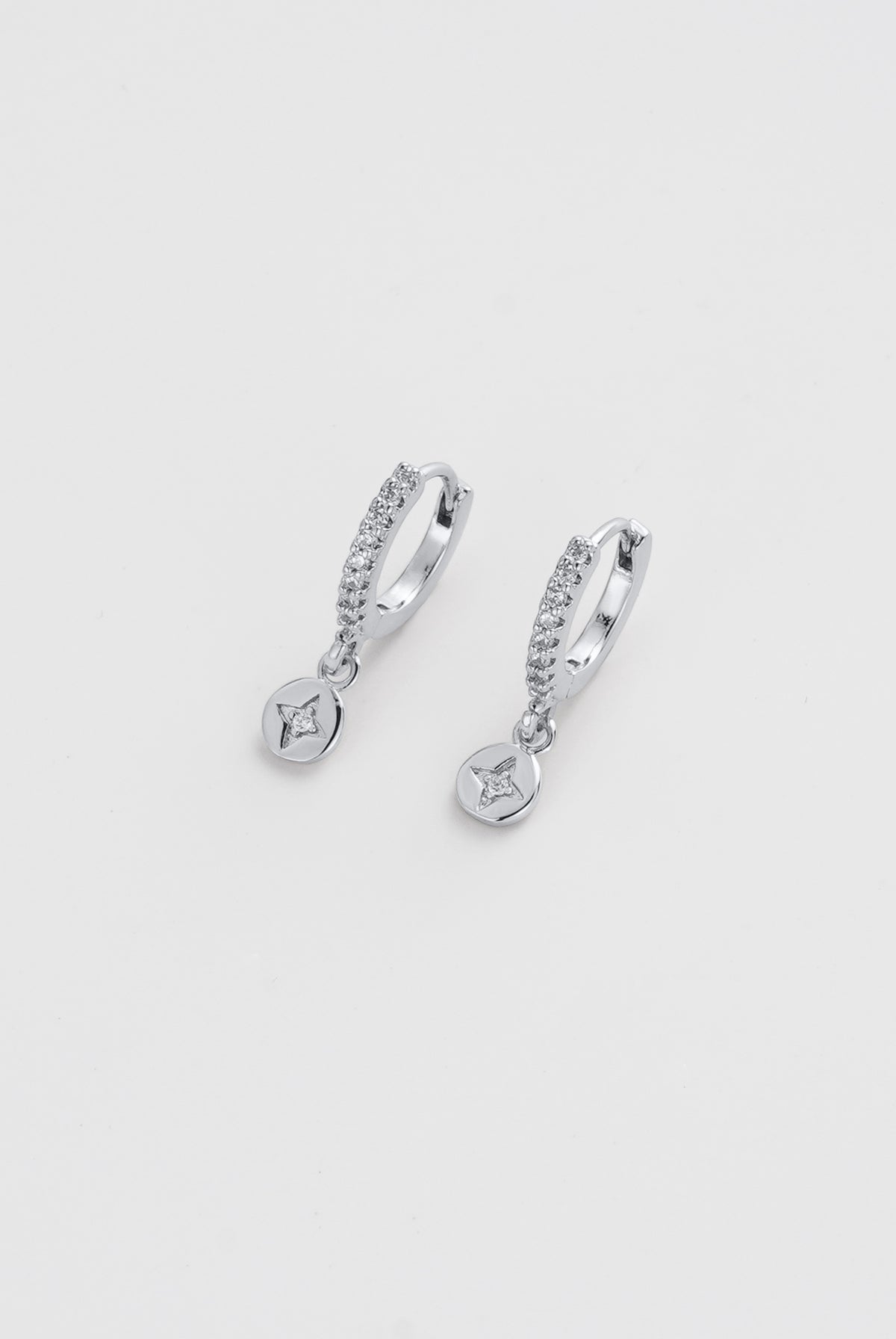 Zafino Holly Huggie Earrings | Silver