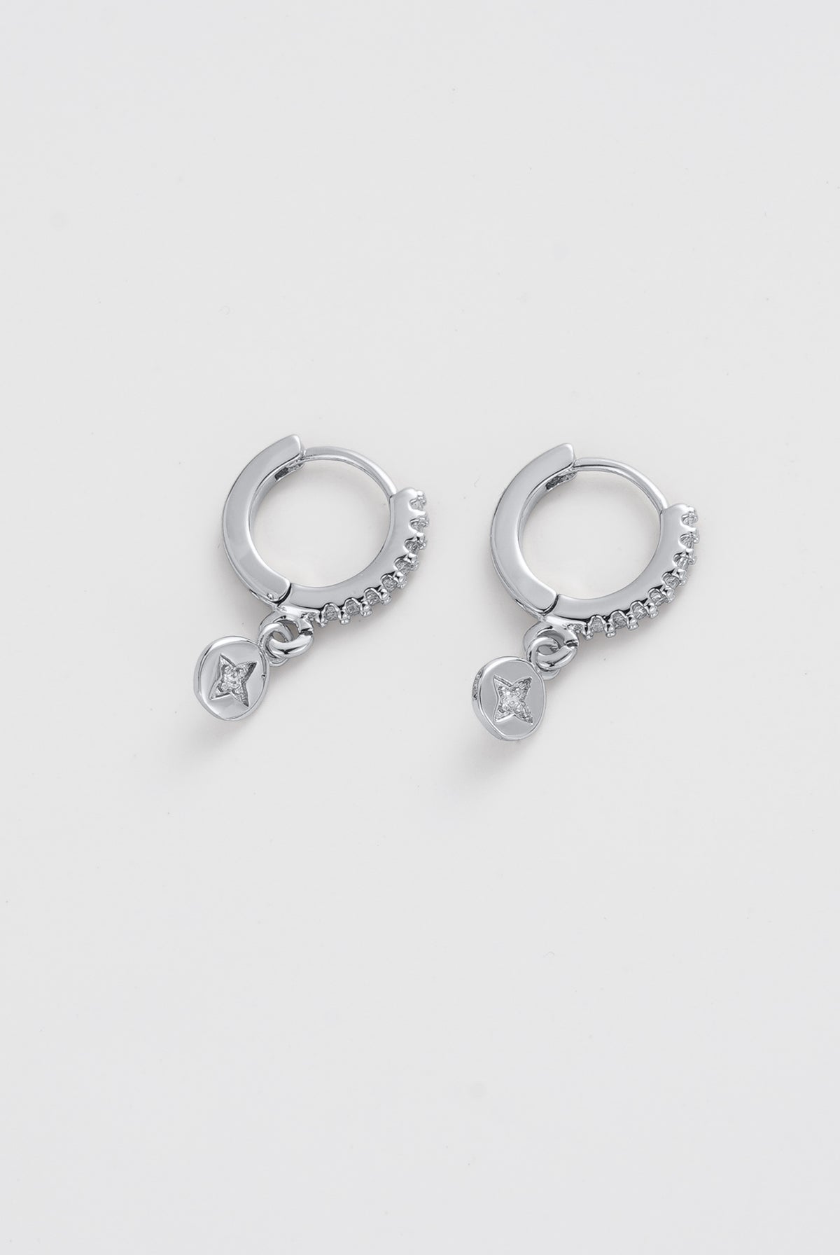 Zafino Holly Huggie Earrings | Silver