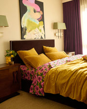 Kip & Co Golden Peony Organic Cotton Flat Sheet | King