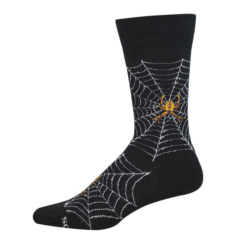 Socksmith Mens Crew | Spider Webbs Black