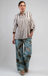 Obi Diva Pleat Shirt | Camel