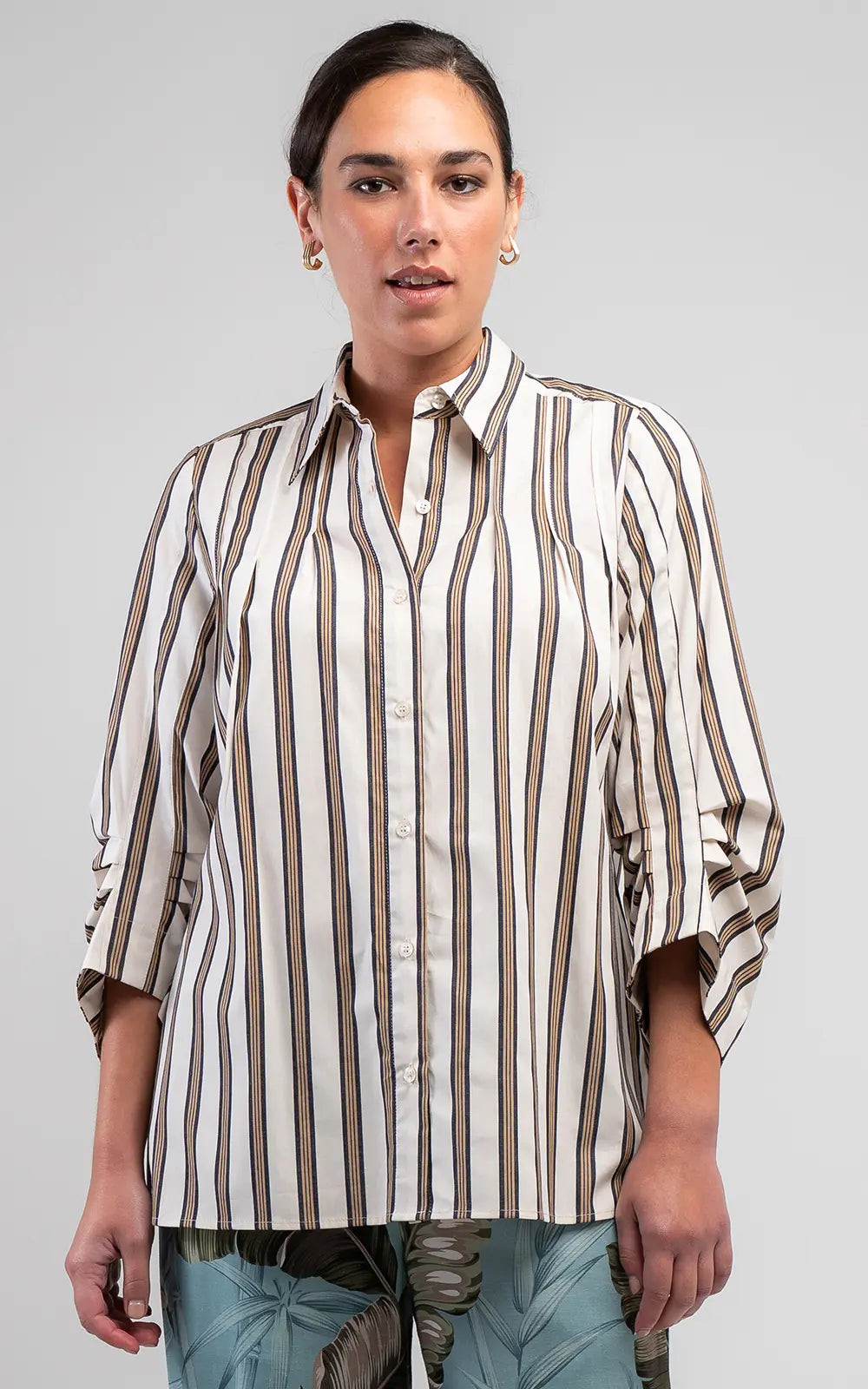 Obi Diva Pleat Shirt | Camel