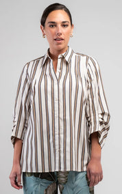 Obi Diva Pleat Shirt | Camel