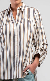 Obi Diva Pleat Shirt | Camel