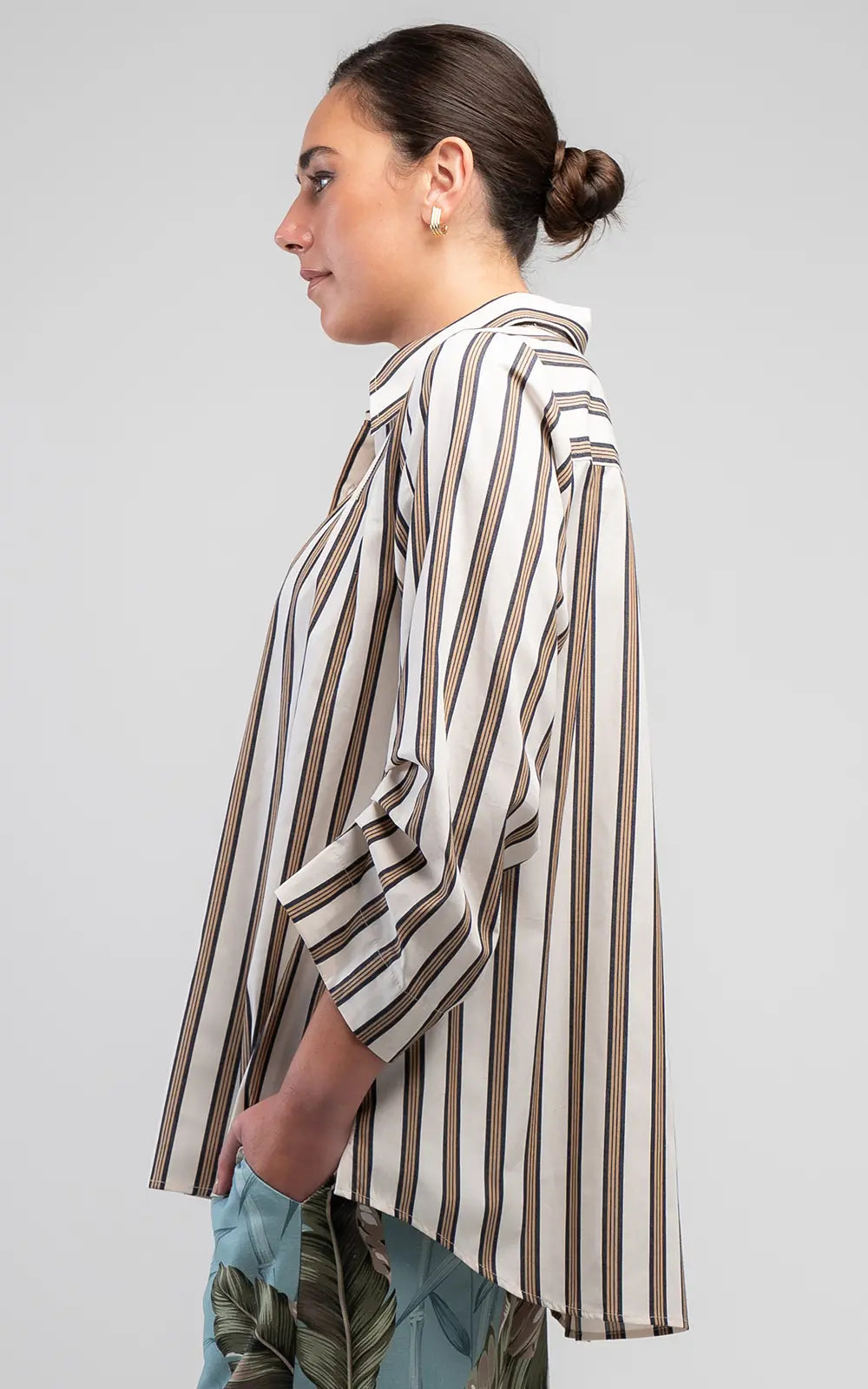 Obi Diva Pleat Shirt | Camel