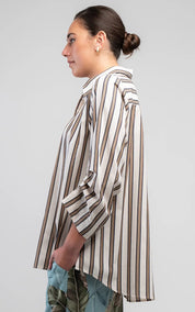 Obi Diva Pleat Shirt | Camel