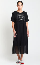 Obi Rebel For Life Tee Dress | Black
