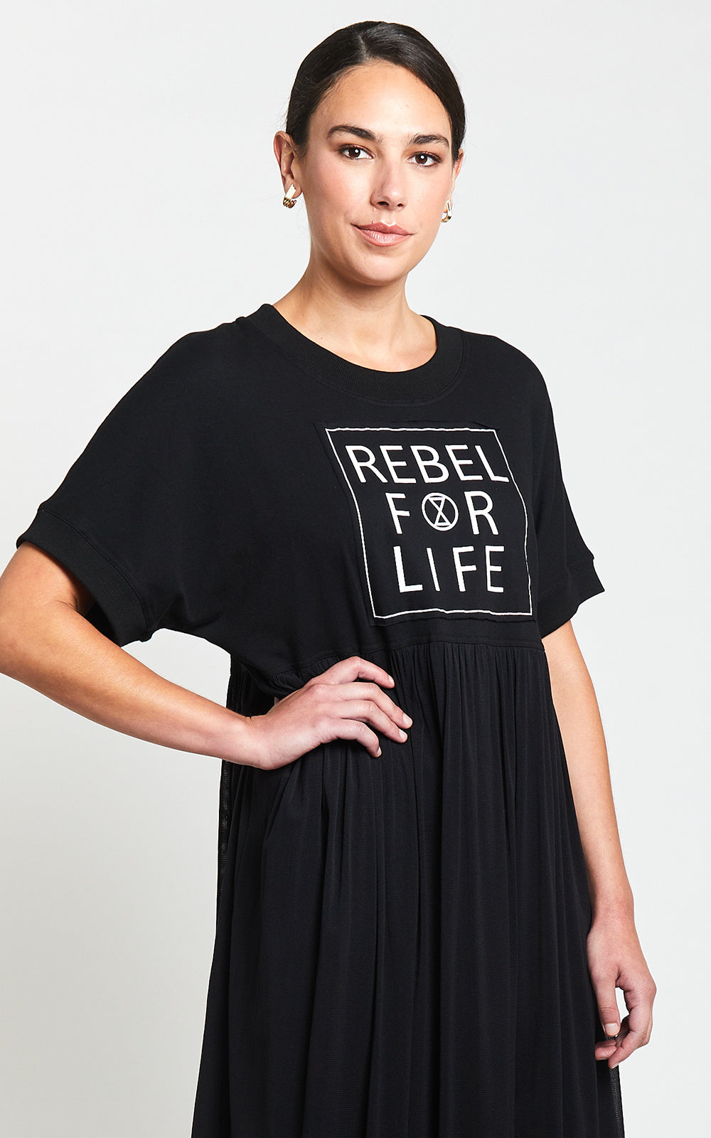 Obi Rebel For Life Tee Dress | Black