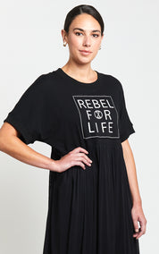 Obi Rebel For Life Tee Dress | Black