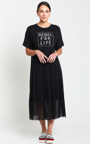 Obi Rebel For Life Tee Dress | Black