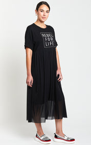 Obi Rebel For Life Tee Dress | Black
