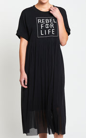 Obi Rebel For Life Tee Dress | Black