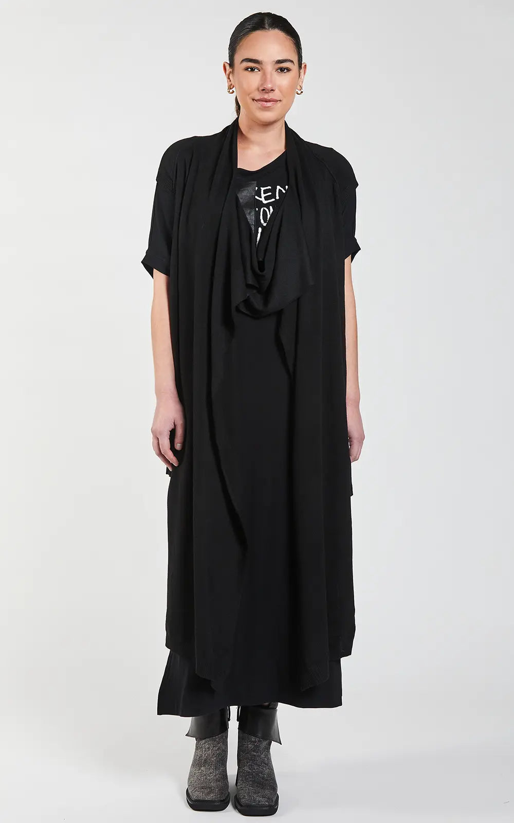 OBI Wool Drape Wrap | Black