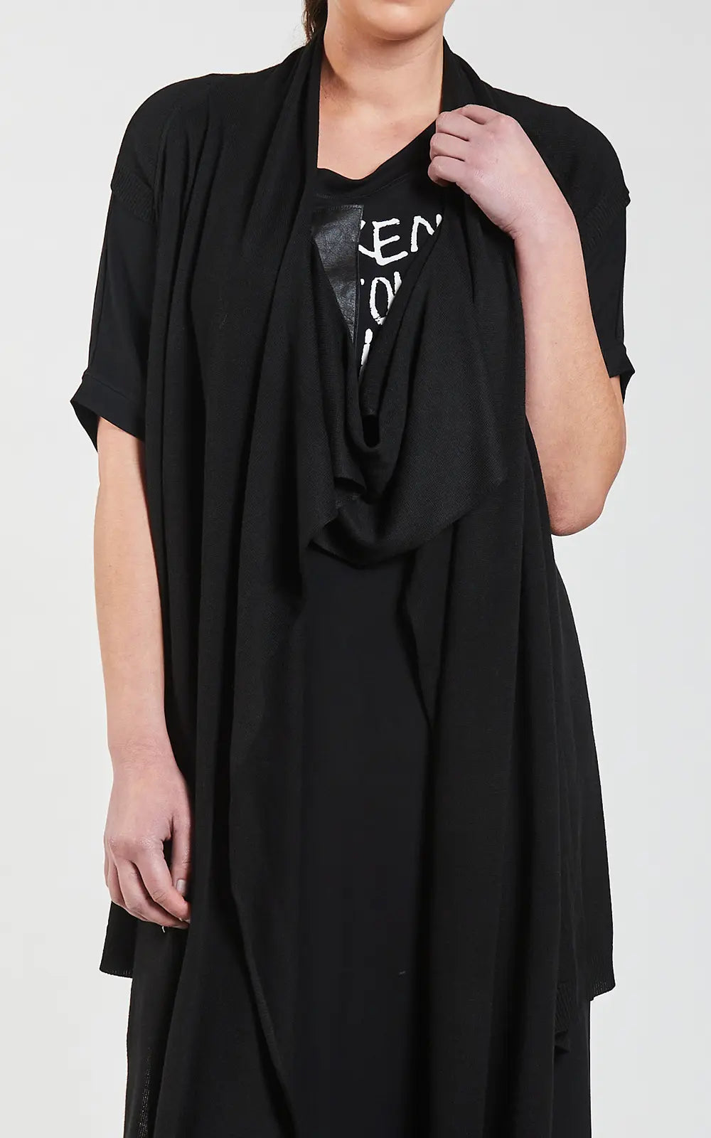 OBI Wool Drape Wrap | Black