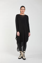 Obi Ghost Tabard Dress | Black