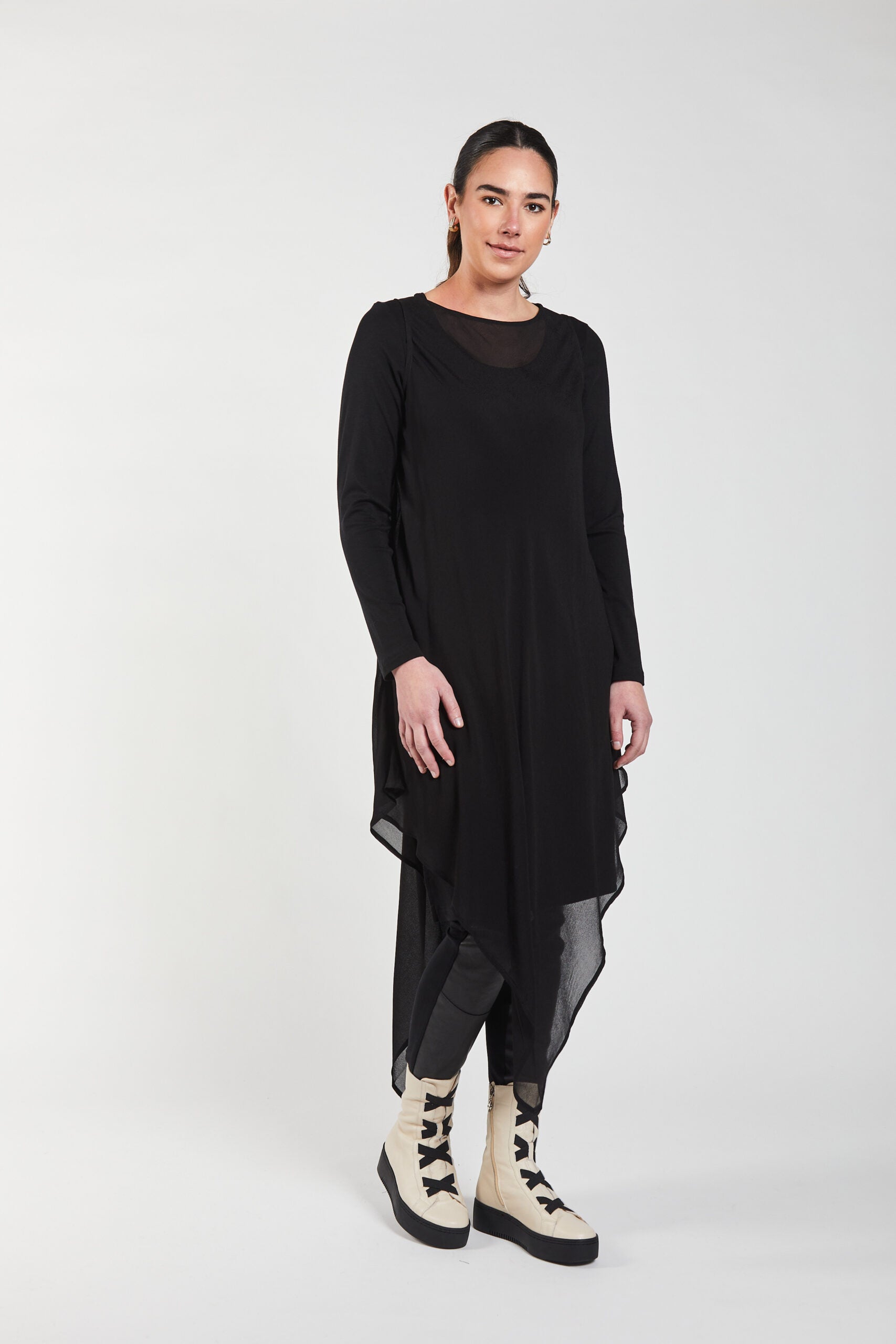Obi Ghost Tabard Dress | Black